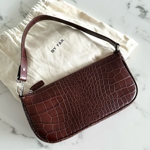 By Far Rachel Leather Shoulder Bag in Nutella
